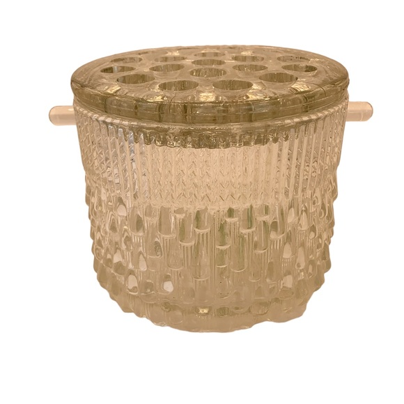 Vintage Accents Vintage Glass Planter Vase With Flower Frog Top